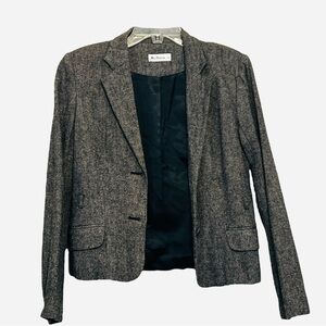 Ben‎ Sherman Tweed Blazer, Women’s, Wool Bland, Herringbone, Gray, Size Medium